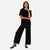 Adrianna Papell Women's Black Solid Casual Sweatpants