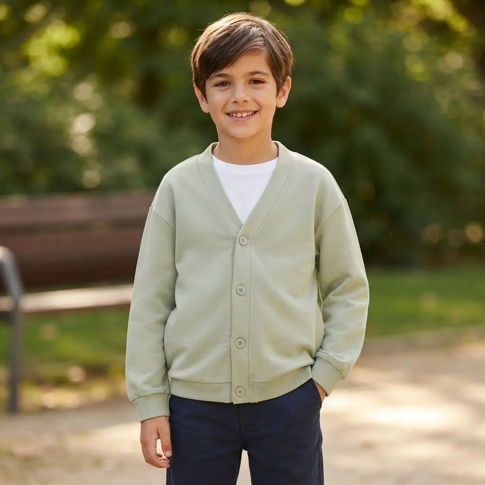 Sinsay Boy's Light Green V-Neck Cardigan