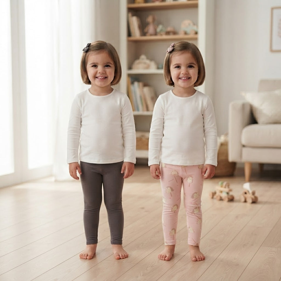 Sinsay Girl's Grey & Light Pink Pack Of 2 Leggings