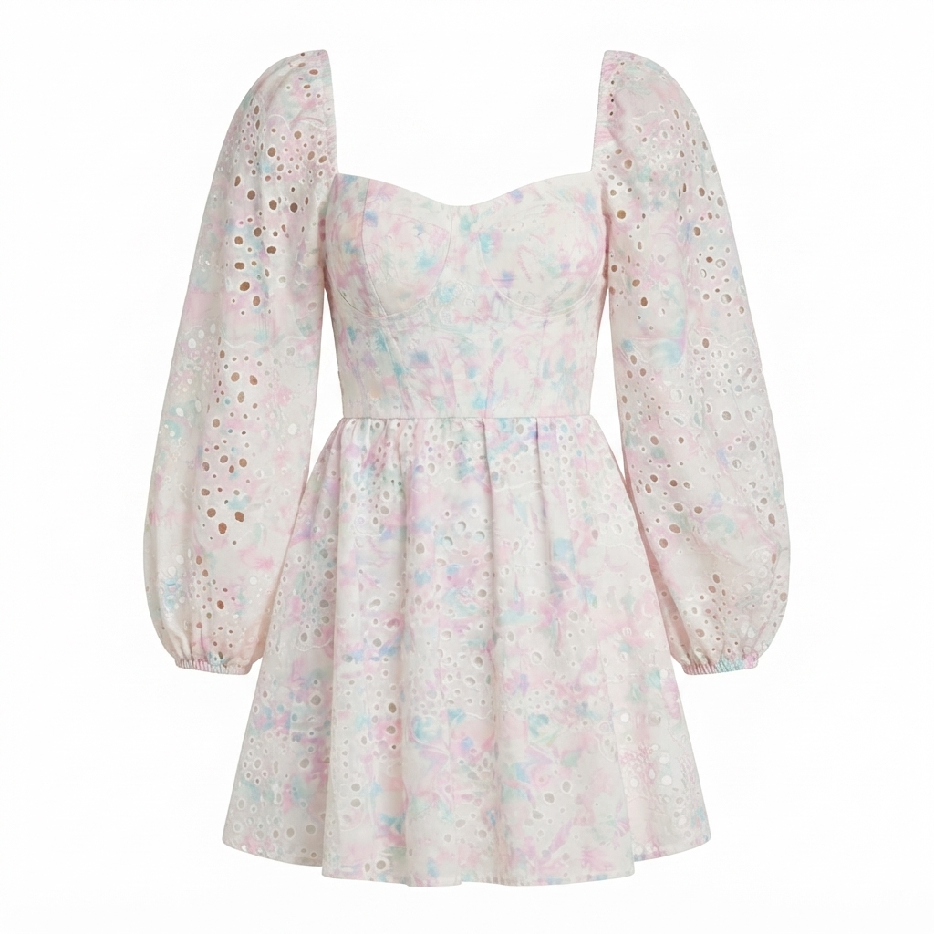 City Studios Women's White Multi Eyelet Corset Mini Dress