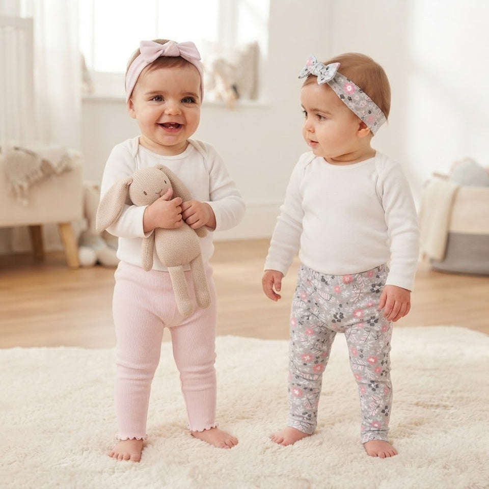Sinsay Baby Girl's Pastel Pink & Light Grey Pack Of 2 Leggings