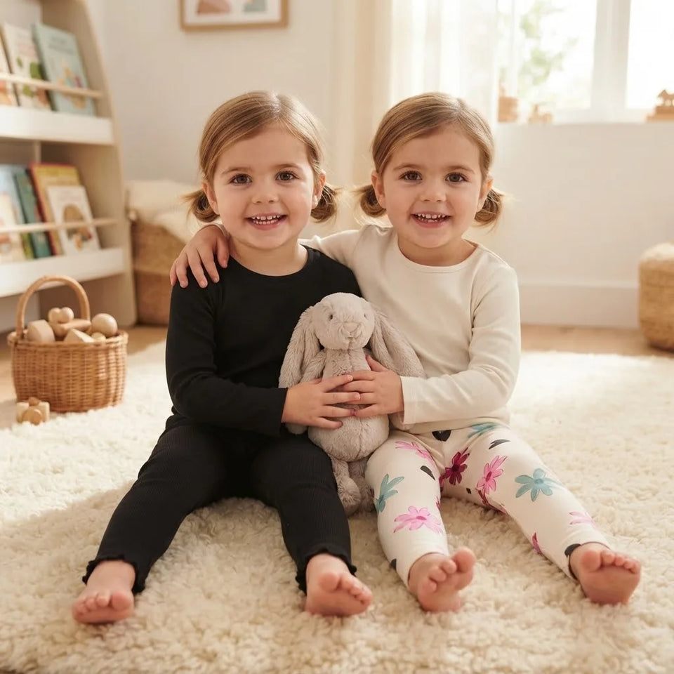 Sinsay Girl's Black & Cream Pack Of 2 Leggings