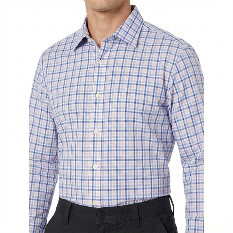 Tommy Hilfiger Men's Blue Multi Flex Regular-Fit Stretch Dress Shirt | Tommy Hilfiger In Lebanon