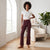 Columbia Women's Burgundy Ribbed High-Waist Flare Pants