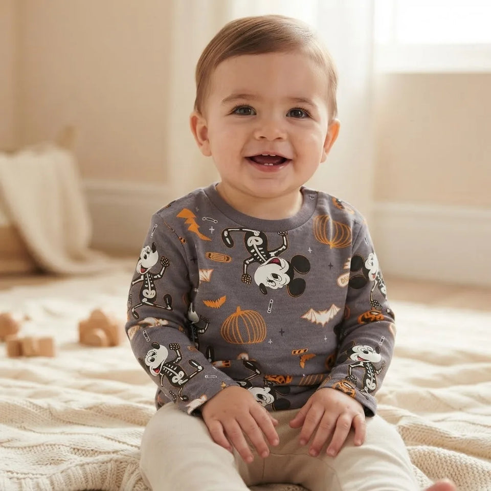 Sinsay Baby Boy's Grey All Over Mickey Mouse Blouse