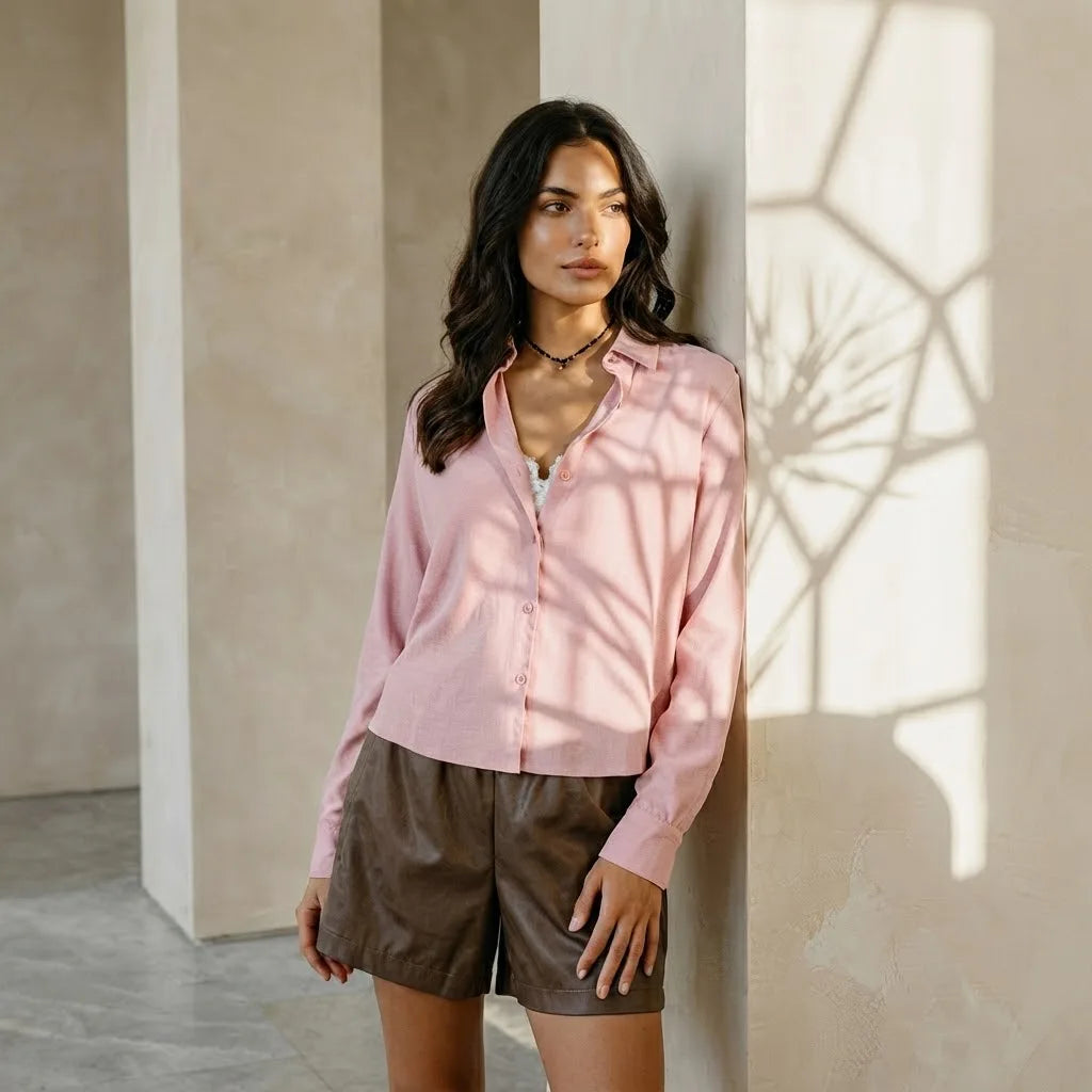 Sinsay Women's Dusty Rose Viscose Shirt