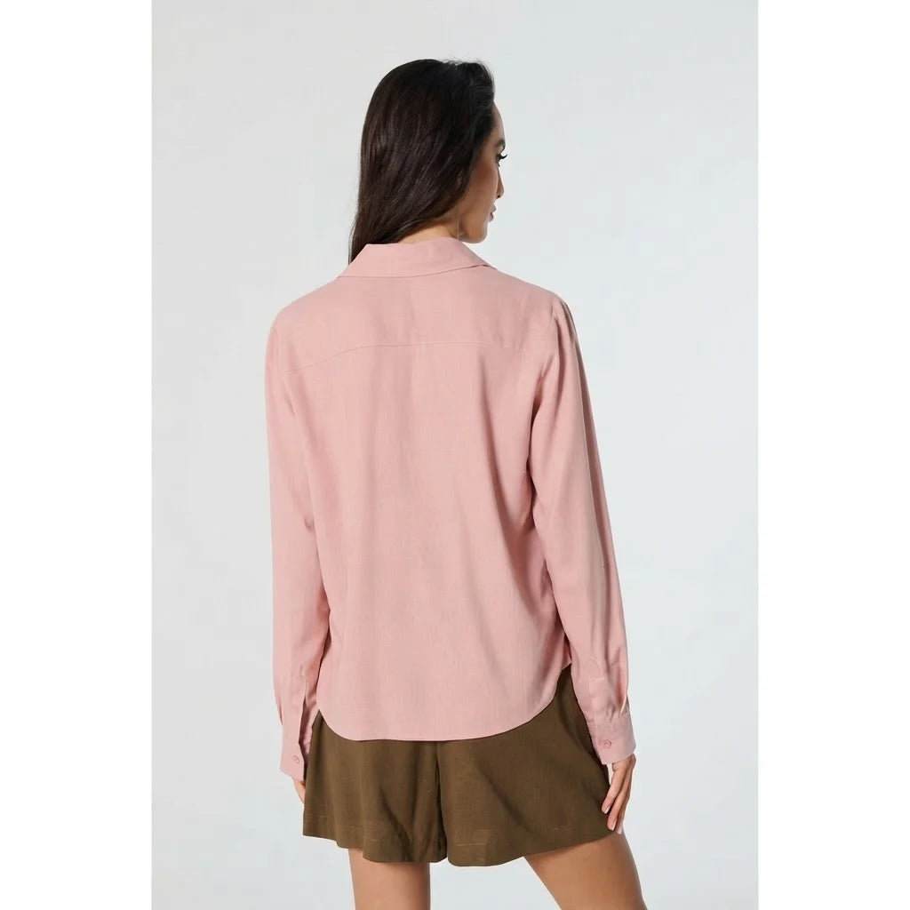 Sinsay Women's Dusty Rose Viscose Shirt