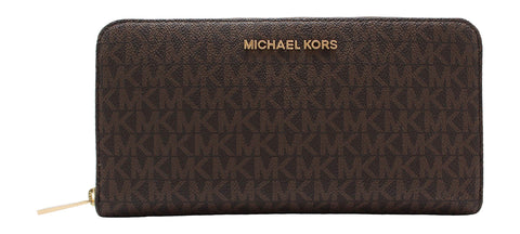 Michael Kors Women's Dark Brown Leather MK Jet Set Wallet | Michael Kors In Lebanon