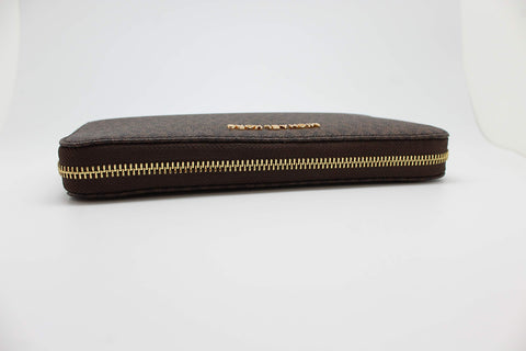 Michael Kors Women's Dark Brown Leather MK Jet Set Wallet | Michael Kors In Lebanon