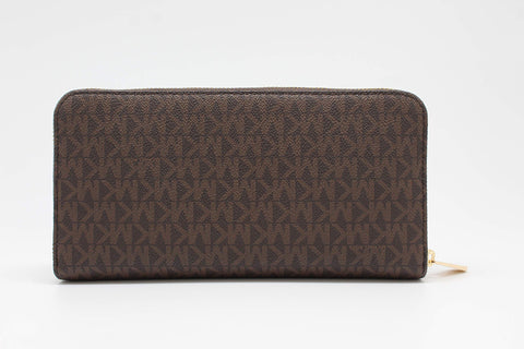 Michael Kors Women's Dark Brown Leather MK Jet Set Wallet | Michael Kors In Lebanon