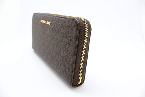 Michael Kors Women's Dark Brown Leather MK Jet Set Wallet | Michael Kors In Lebanon