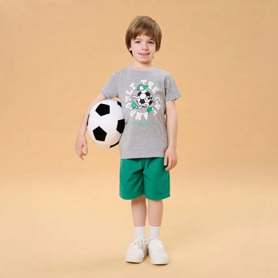 Sinsay Boy's Grey Printed Cotton T-Shirt