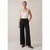 Banana Republic Women's Black Ribbed Wide-Leg Pants