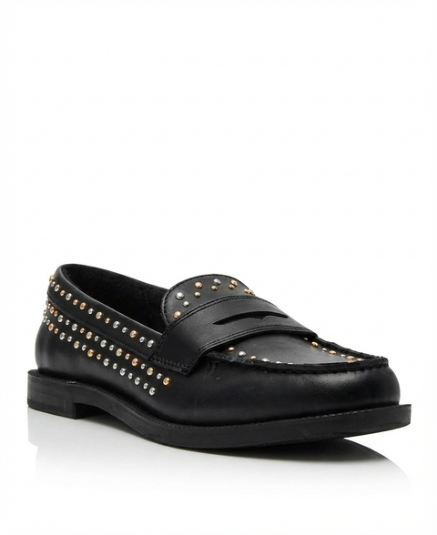 Wild Pair Women's Black Graciee Studded Loafers | Wild Pair In Lebanon