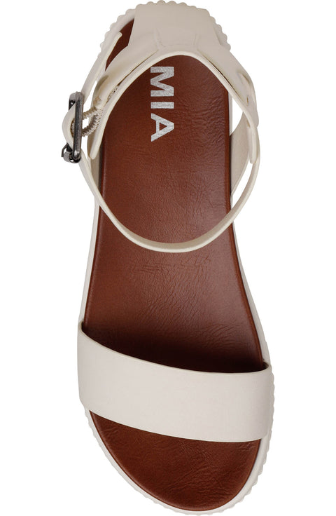 MIA Women's White Lunna Round Toe Platform Sandals | MIA In Lebanon
