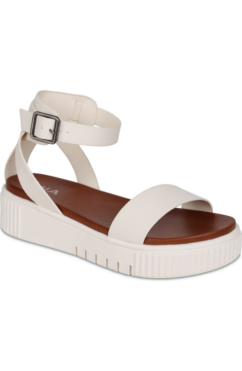 MIA Women's White Lunna Round Toe Platform Sandals | MIA In Lebanon
