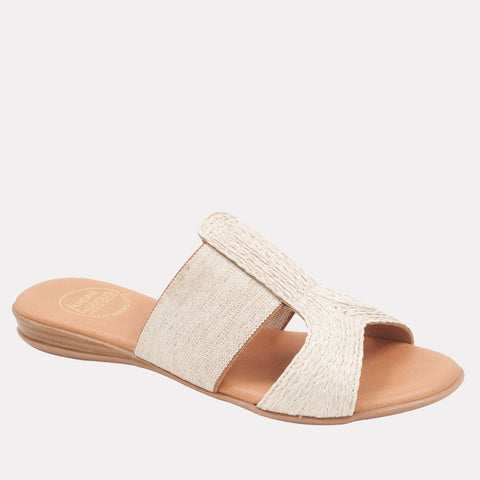 Andre Assous Women's Beige Linen Noor Sandal | Andre Assous In Lebanon