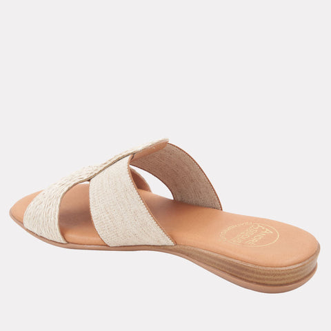 Andre Assous Women's Beige Linen Noor Sandal | Andre Assous In Lebanon