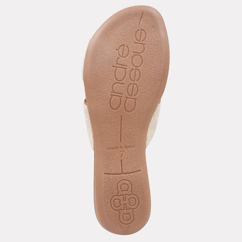 Andre Assous Women's Beige Linen Noor Sandal | Andre Assous In Lebanon