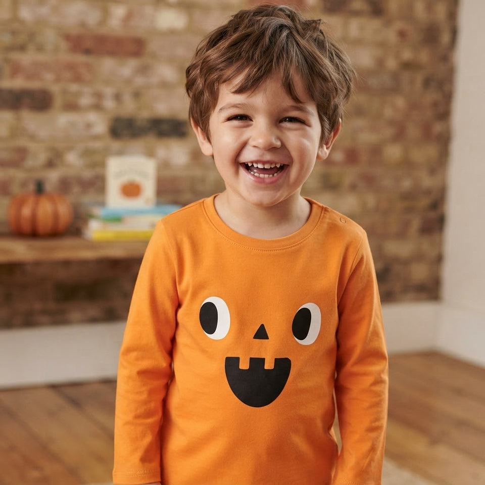 Sinsay Boy's Orange Printed Round Neck Blouse