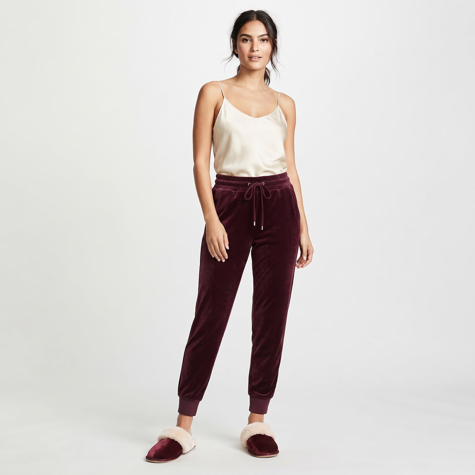Felina Women's Plum Velvet Pajama Bottom