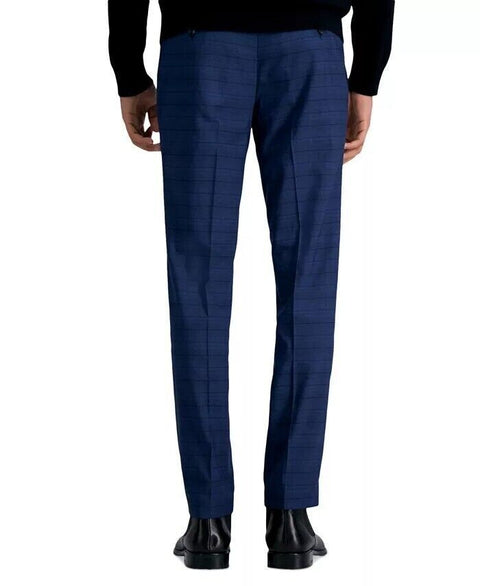 Kenneth Cole Reaction Men's Blue Windowpane Slim-Fit Stretch Dress Pant | Kenneth Cole Reaction In Lebanon