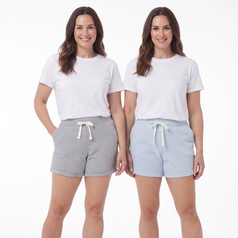 32 Degrees Women's Light Grey & Blue Pack Of 2 Short Pajama Bottom