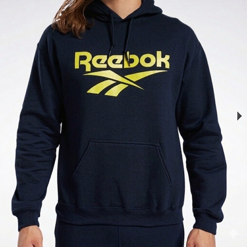 Reebok Women's Navy Classic Big Logo Hoodies | Reebok In Lebanon