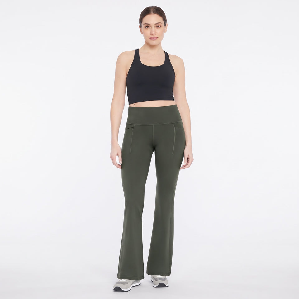 Gap Women's Olive Green High- Waisted Flare Leggings