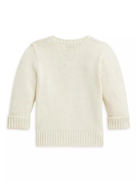 Polo Ralph Lauren Baby Boy's Cream Dog-Intarsia Crewneck Sweater | Polo Ralph Lauren In Lebanon