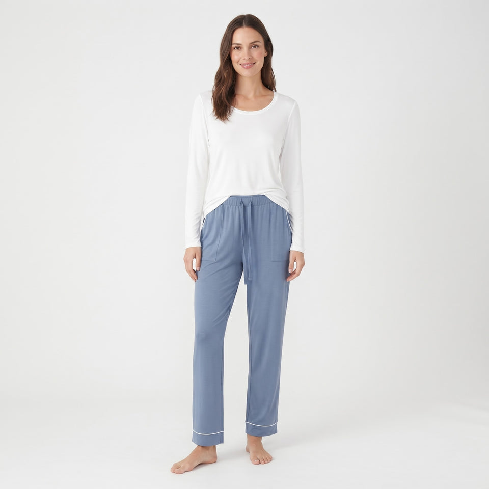 Lucky Brand Women's Blue Straight Leg Pajama Bottom