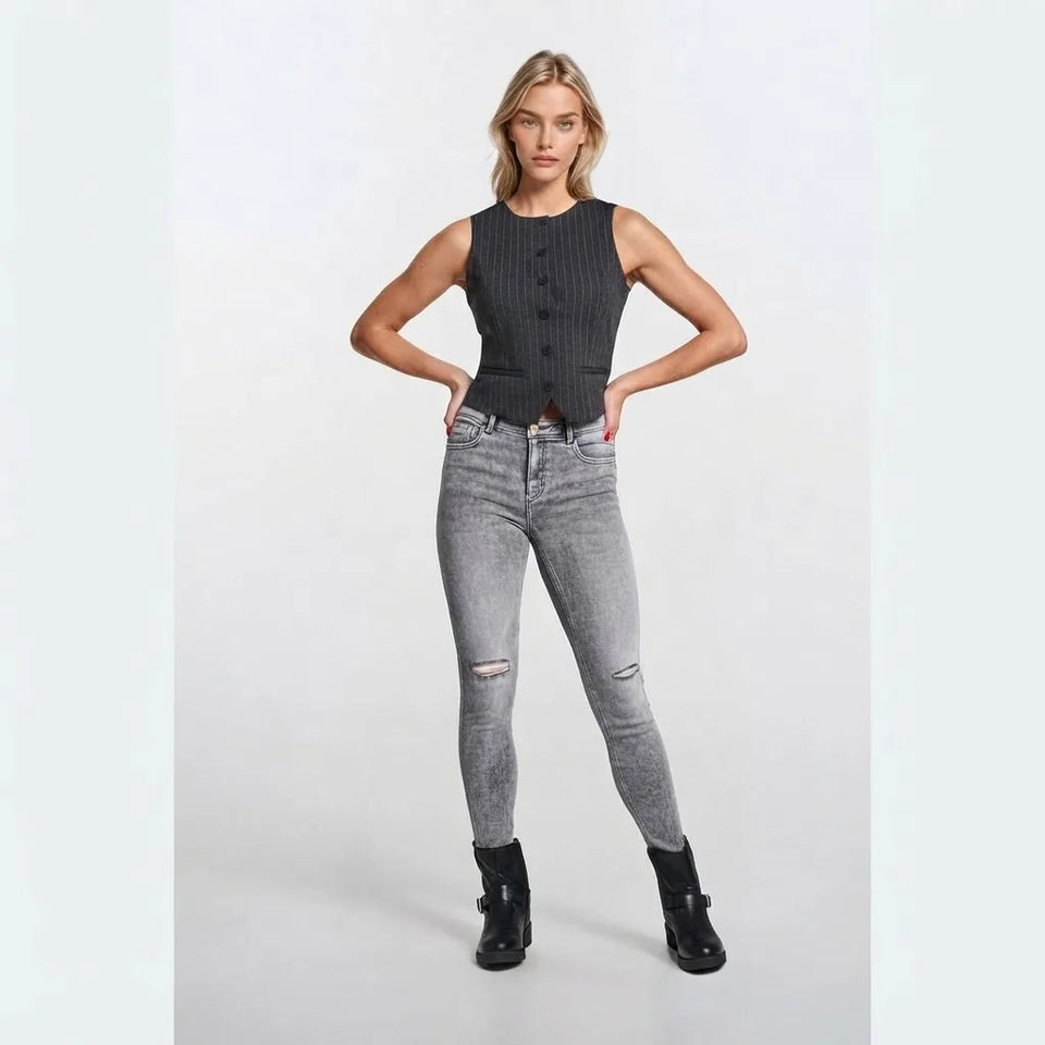 Sinsay Women's Washed Grey Skinny Jeans