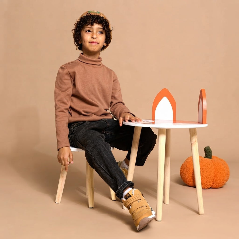 Sinsay Boy's Dark Brown Mock Neck Blouse