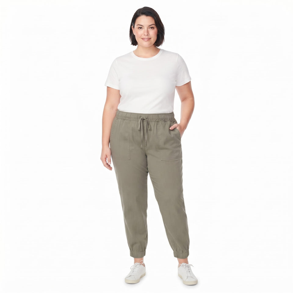 Buffalo Women's Sage Green Plus Size Utility Jogger Pants