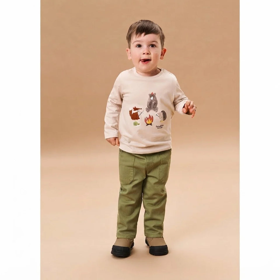 Sinsay Boy's Beige All Over Printed Blouse