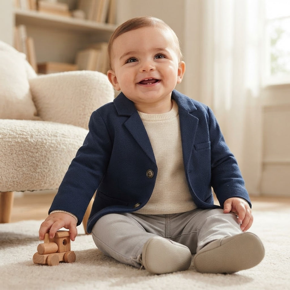 Sinsay Baby Boy's Navy Classic Cut Blazer