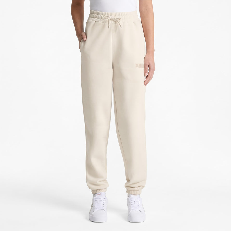 Puma Women's Beige Fleece Sweatpants