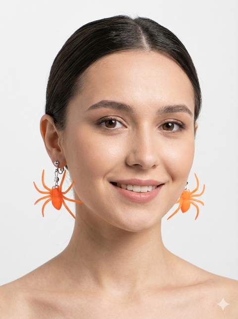 Fries Spooky Spiders Halloween Themed Spiders Weird Clip-On Earrings | Fries In Lebanon