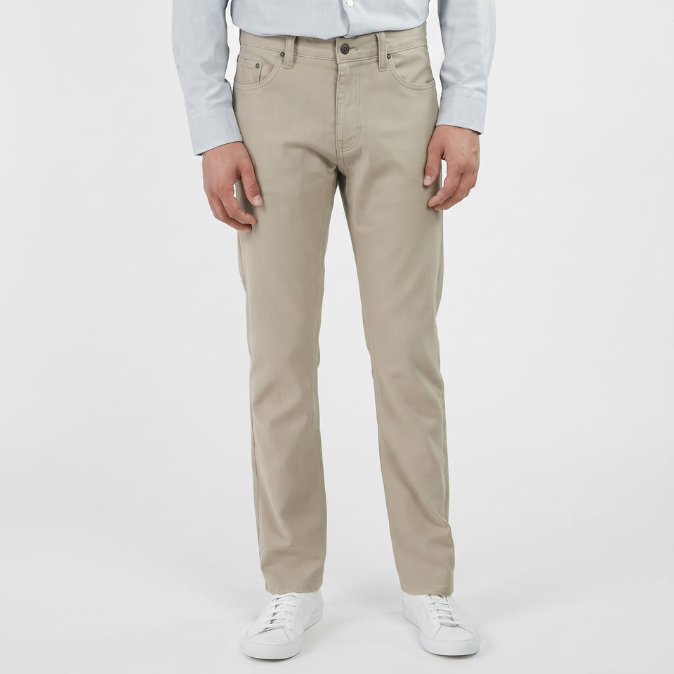 Jachs Men's Khaki Casual Twill 5 Pocket Pants