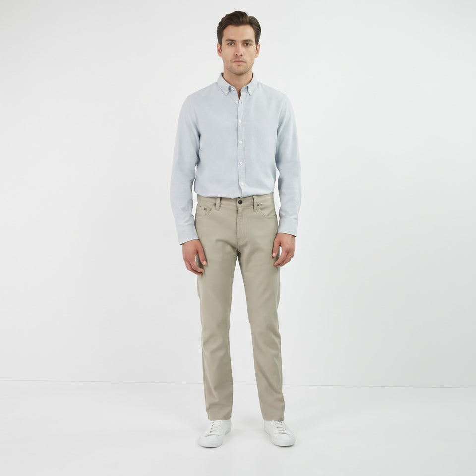Jachs Men's Khaki Casual Twill 5 Pocket Pants