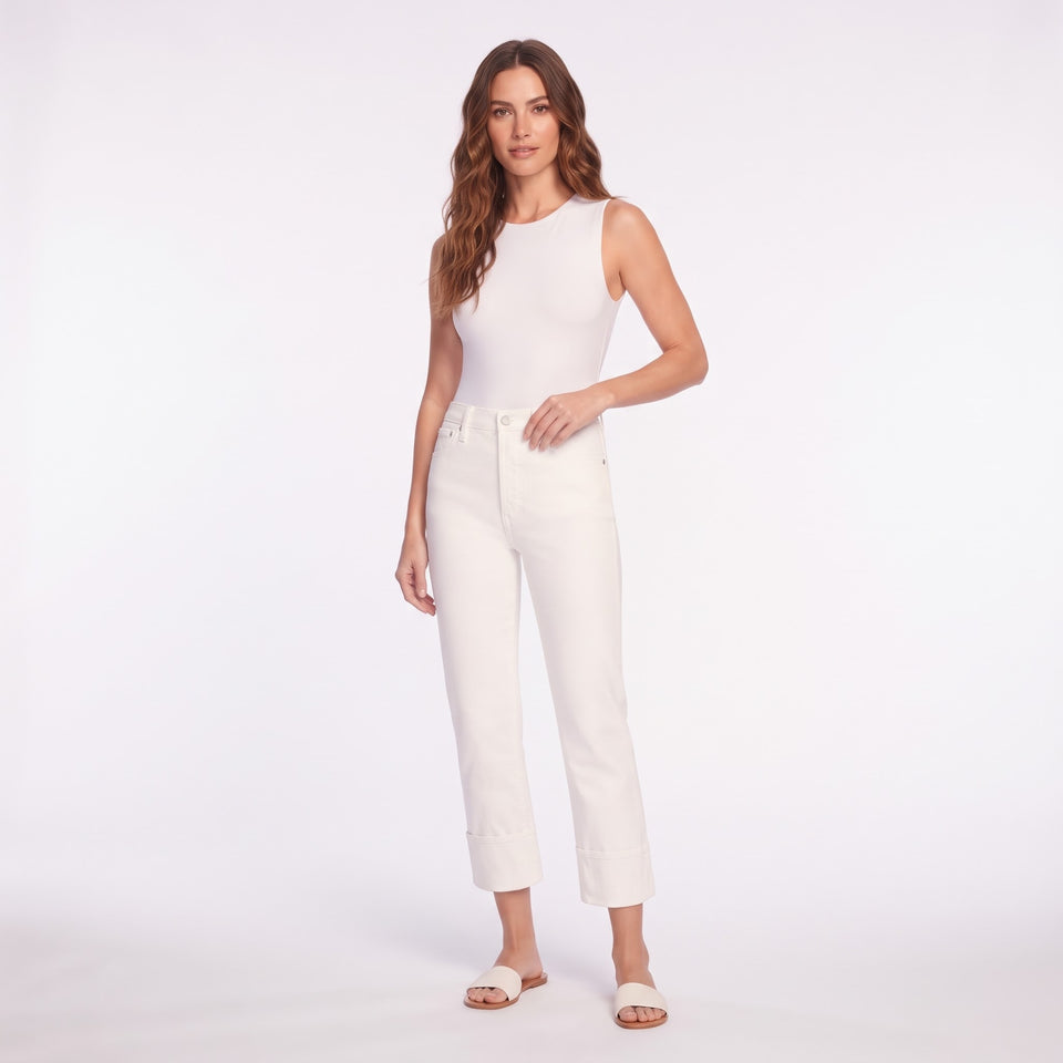Frye Women's White High-Rise Crop Jeans