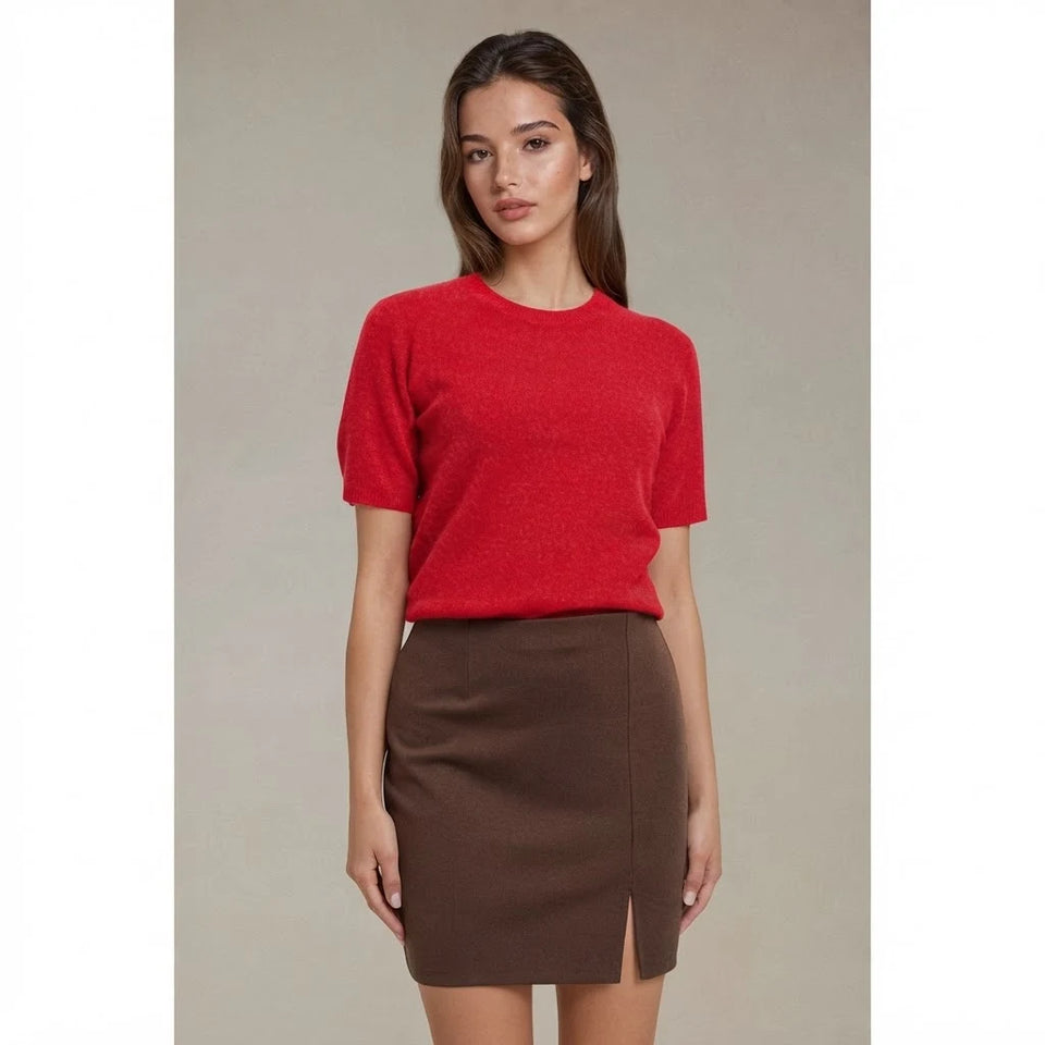 Sinsay Women's Brown Front Slit Mini Skirt