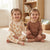 Sinsay Girl's Brown & Cream All Over Printed Long-Sleeves Pack Of 2 Overalls