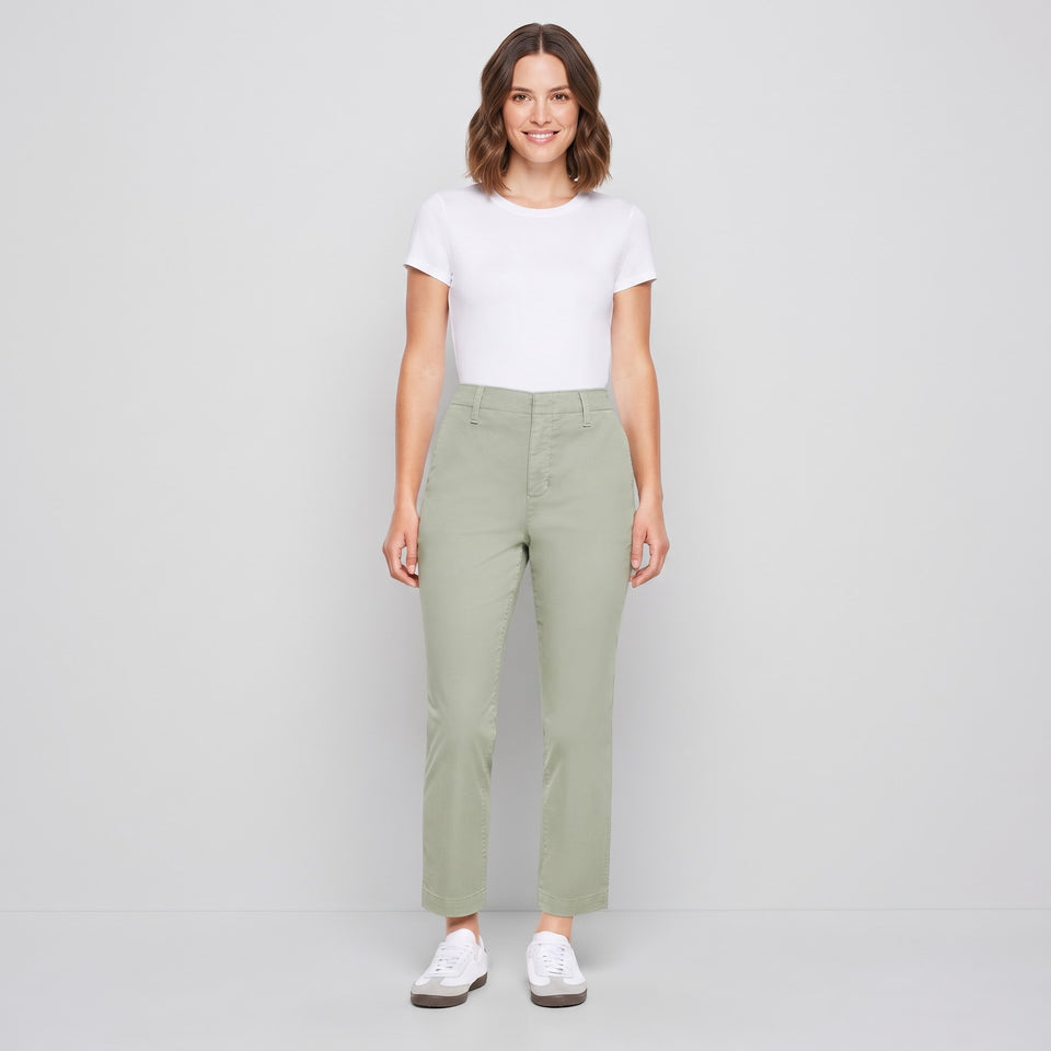 Gap Women's Mint Green Twill Relaxed Fit Cropped Pants