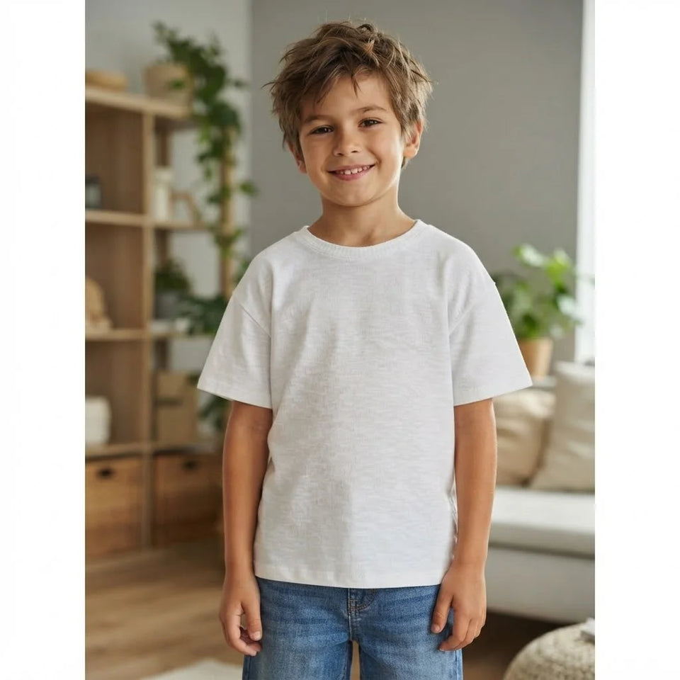 Sinsay Boy's White Plain T-Shirt