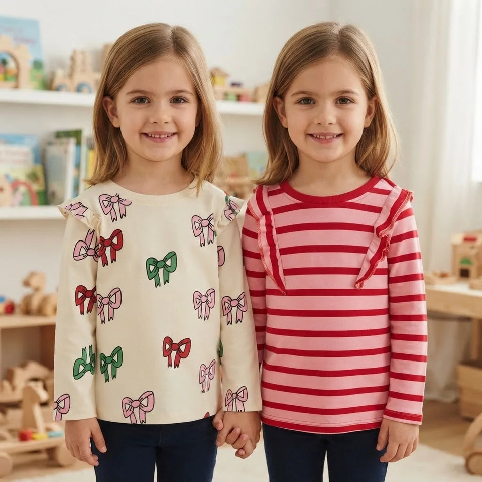 Sinsay Girl's Multicolor Striped & Printed Pack Of 2 Casual Blouses
