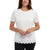 Teddi Rose Women's White Floral Crewneck Short Sleeve Blouse