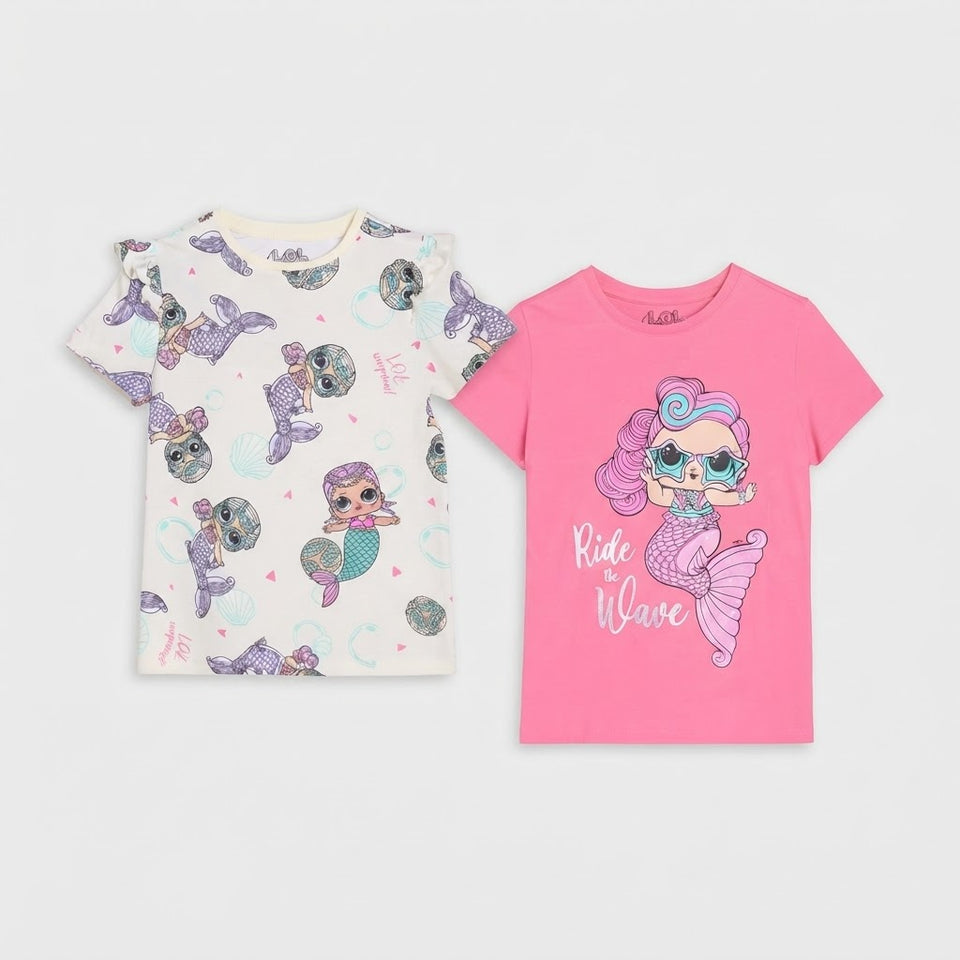 Sinsay Girl's Multicolor L.O.L. Surprise! Printed Pack Of 2 T-Shirt