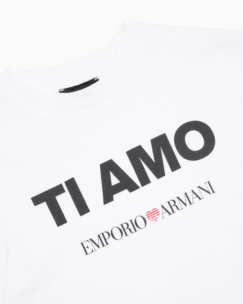 Emporio Armani Women's White Tiamo Printed T-Shirt | Emporio Armani In Lebanon