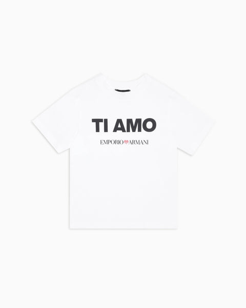 Emporio Armani Women's White Tiamo Printed T-Shirt | Emporio Armani In Lebanon